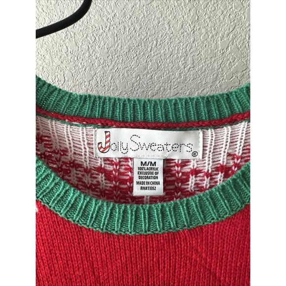 Jolly Sweaters Medium Ugly Christmas Sweater Goat With Scarf Beer - Picture 3 of 4